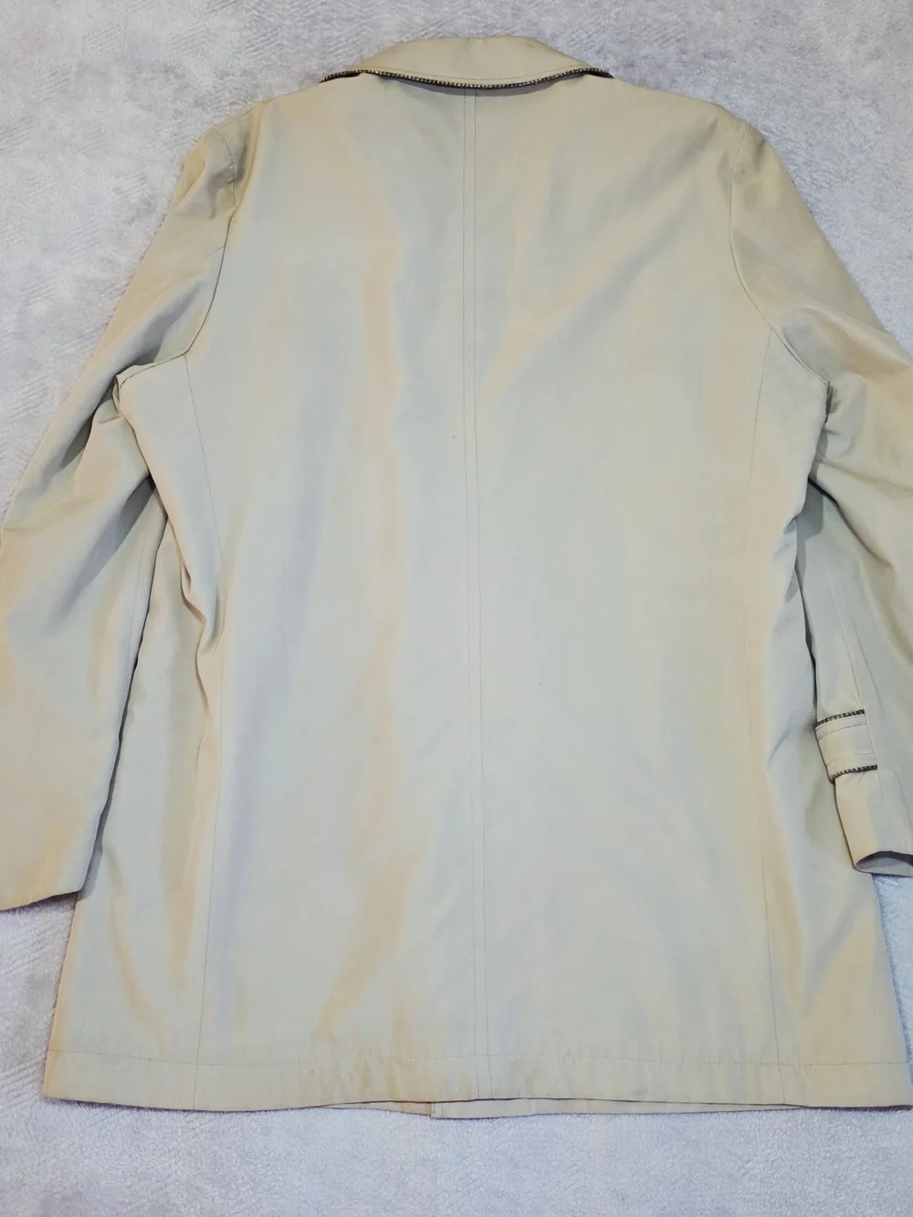 Grais Vintage Tan Car Coat Tweed Trim 46L USA Made